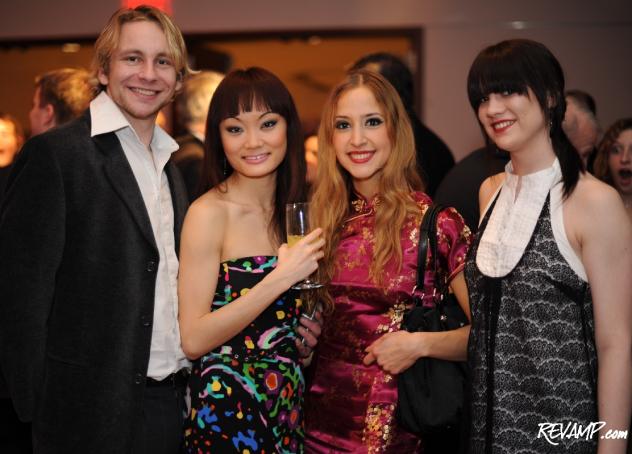 (L-R) Edward Tracz and 'Rock & Roll' performers Rui Huang, Diana Albrecht, and Jasmin Dwyer.